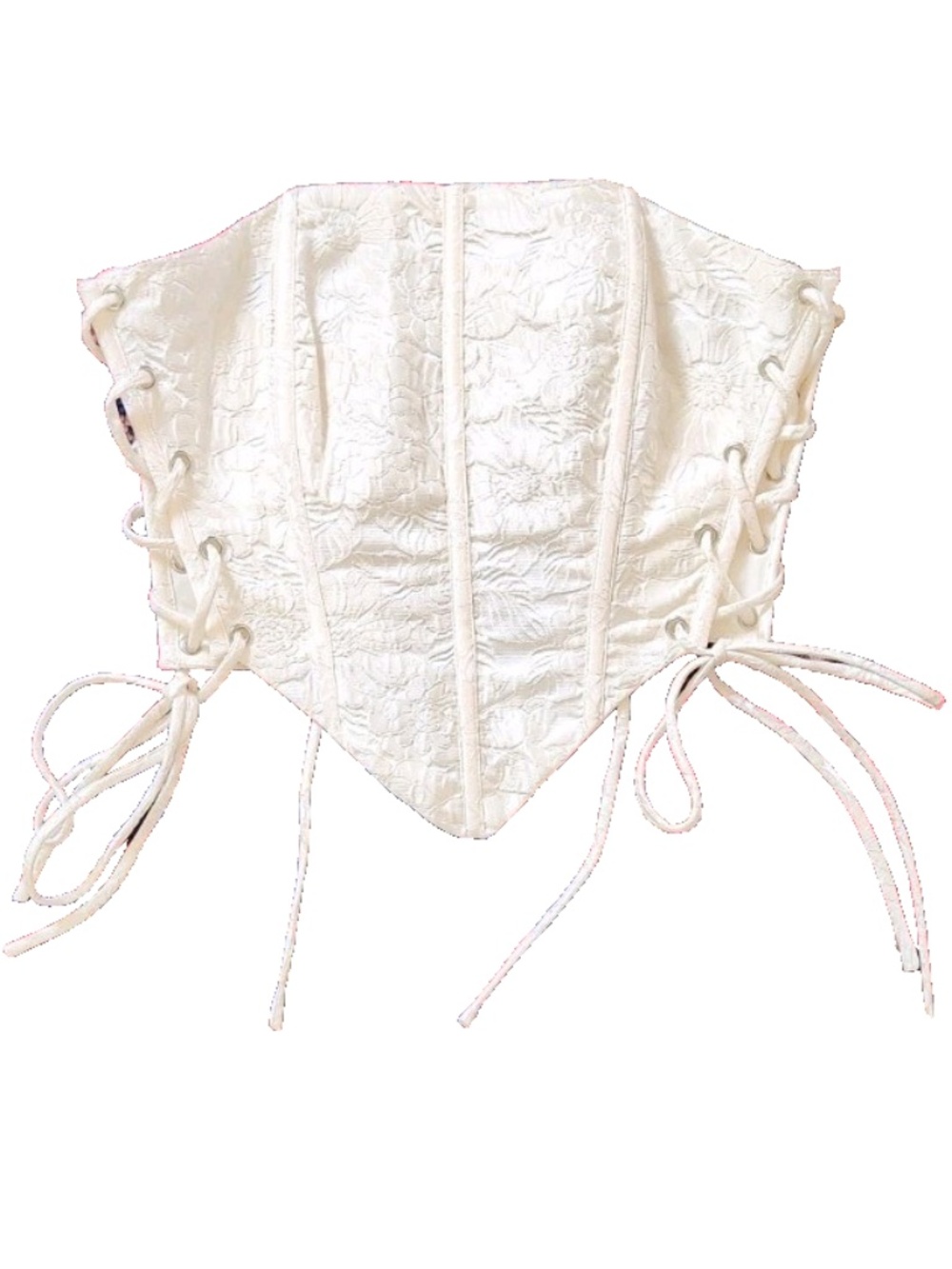 RtA Corset Top Off White Floral Embroidered Cropped Spring Summer Party S